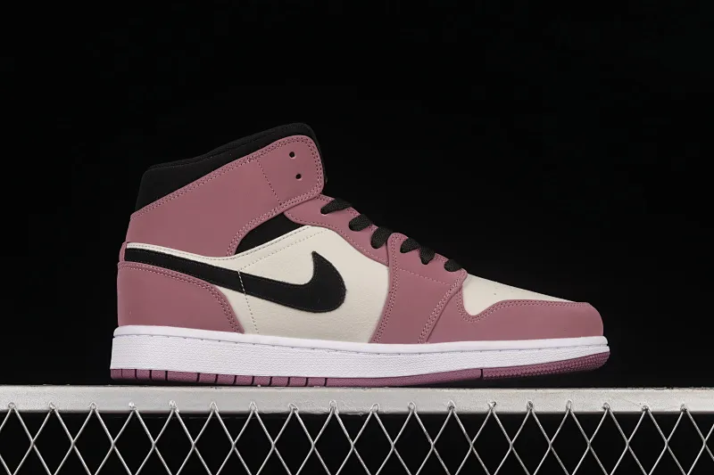 All categories Air Jordan Jordan series basketball shoes Air Jordan 1 Mid Air Jordan 1 Mid "Berry" AJ1 Joe 1 black rose red China basketball shoes DC7267-500